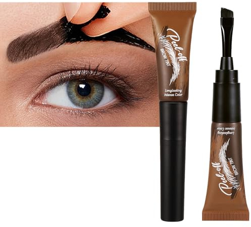Tattoo Eye Brow Peel Off, Peel Off Eyebrow Gel Tint, Semi-Permanent Colour Eyebrow Dye,Lasts Up To 3 Days, Waterproof Long-Lasting Natural Eye Brow Makeup for Women Girls (02# Espresso)