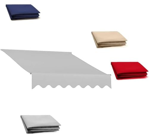Tessuto Di Ricambio Per Tenda Da Sole Balcone 300x200/450x250/600x200cm Tendone Parasole In Tela, Telo Tela Da Sole Retrattile Per Patio Esterno Giardino, Tettoia Per Parasole(Grey,3x2.5m/10x8ft)
