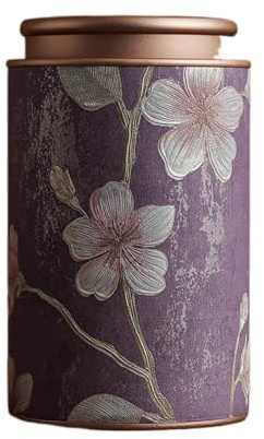 Boîte à thé vide en métal vintage élégante pour café, herbes, bonbons, chocolat, sucre, épices (violet/L)