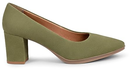 miMaO Zapatos de Mujer cómodos tacón Medio Ante Verde, EU 38