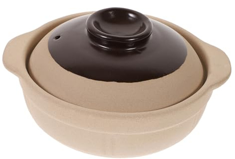ULTECHNOVO Olla De Barro Sin Esmaltar 750ml Para Estofado, Material Cerámico Resistente Al Fuego, Olla Multifuncional Para Cocina Doméstica y Sopas, Adecuado Para 1 Persona