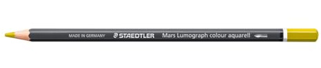 STAEDTLER Lápiz acuarelable Amarillo oliva – Lápiz artístico soluble en agua con diseño hexagonal – Mina de 3,6 mm, alta intensidad de color y resistencia a la luz