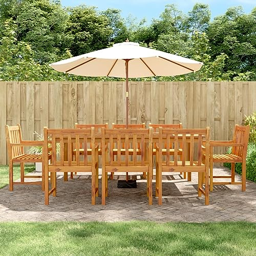 Teenpull Gartenstühle 8er Set, 56x55,5x90 cm, Massivholz Akazie geölt, robuste Outdoor Stühle für Terrasse, Balkon, Gartenmöbel, langlebiges Hartholz Design