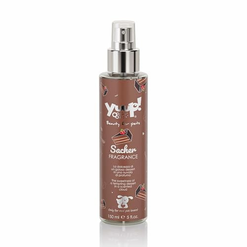 YUUP! – Eau Parfumée Conditionnante pour Chiens et Chats, Sans Alcool, Sacher, 150 ml, parfum longue durée aux notes de chocolat noir et de vanille