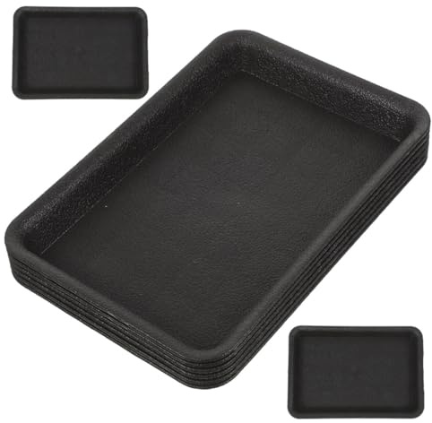 NUOBESTY 8 Platillos de Plástico para Plantas Rectangulares Negros Bandejas Antigoteo para Macetas Resistentes Agujeros Ideales para Plantas de Interior y Exterior Tamaño Hy180