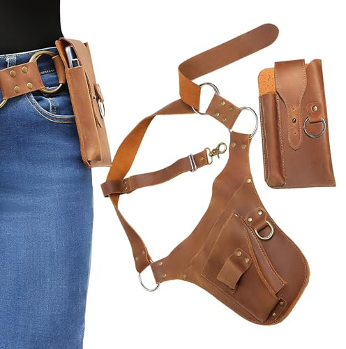 Ceinture À Outils De Jardin Youding | Pochette De Taille Multi-poches En Cuir, Sac Utilitaire Pour Fleuriste, Ajustement Réglable, Organisateur Durable | Atelier D'entretien De La Pelouse De Jardinage