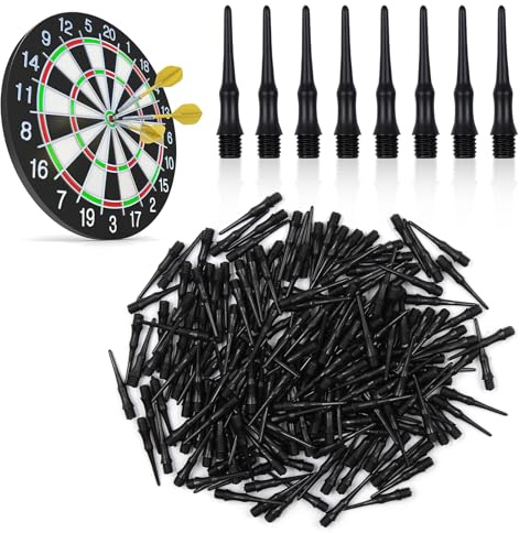 JLNGTHONG Plastic Dart Tips, 200 PCS Dart Tip Replacement Tips, Soft Dart Tips, Premium Replacement Dart Accessory, Black
