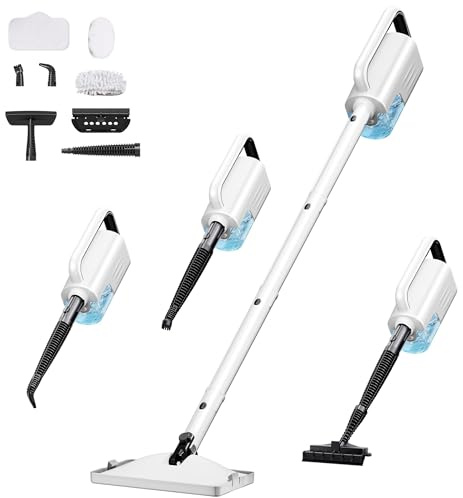 Vidattx Nettoyeur Vapeur, Balais Vapeur Multifonction 8 en 1, 1500W, Élimine 99,9% des virus et bactéries, Steam Cleaner ECO Sans Détergents, Nettoyeur Vitre, Nettoyeur Vapeur Canapé