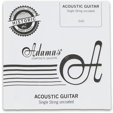 Adamas Saite für Akustikgitarre unbeschichtet Phosphor Bronze umsponnen, mit massivem Messing ball-end .040/1,02mm wound
