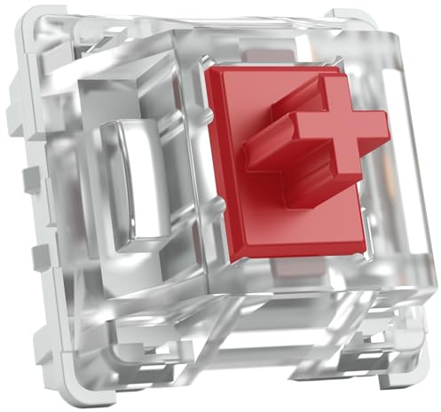 GLORIOUS Gateron Red Switches Mécaniques Linéaires (120 Pièces) | Force Activation 45g, Frappe Fluide Rapide, Compatibles Rétroéclairage RGB SMD LED, Support 3 Broches, Cycle 50 Millions