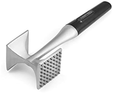 Farberware Professional Dual-Sided Rigid and Texture Stainless Steel Meat Tenderizer with Comfort Grip Handle, Great for Pounding Meat, Shellfish, Nuts, Dishwasher Safe, Black