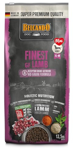 BELCANDO Finest GF Lamb [12,5 kg] Alimento para Perros sin Cereales | Comida Seca para Perros pequeños y medianos | Alimento Completo para Perros a Partir de 1 año de Edad
