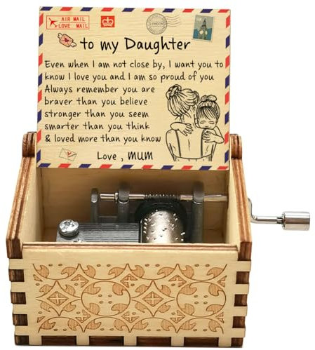 Jsona Carillon a manovella in legno con scritta You are my sunshine, idea regalo per il papà a figlio Mum to Daughter 1