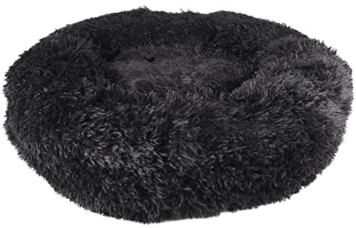 Flamingo Pet Products - Kissen Krems rund, Farbe schwarz, Durchmesser 70 cm für Hunde