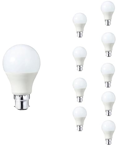 SILAMP Ampoule LED B22 9W 220V A60 180° (Pack de 10) - Blanc Neutre 4000K - 5500K