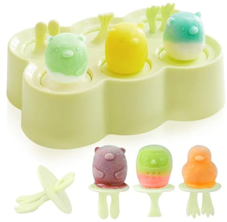 Silikoneisformen, Kinder-Eiswürfel, wiederverwendbar, kleine Formen, Popsicle Molds, niedlich (grün-1)