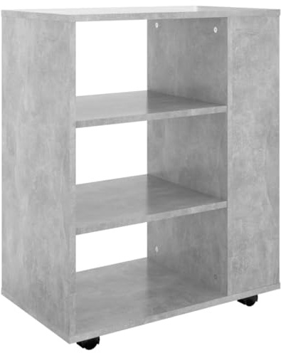 vidaXL Skåp med hjul betonggrå 60x35x75 cm konstruerat trä