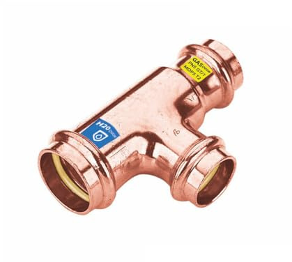 Sanpro Pressfitting T-Stück Mittelabgang erweitert, Größe V 22 - Abgang V 28 - V 22 (Kupfer Gas Wasser Trinkwasser Heizung Sanitär Fittings Fitting Kupferleitung)