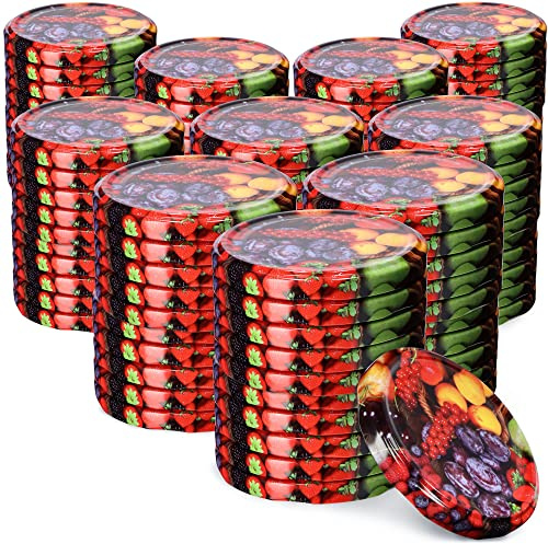KADAX Lot de 100 couvercles Twist-Off Ø66 mm – Couvercles de Rechange en métal pour bocaux 200-350ml – Fermeture hermétique pour confitures, Miel & épices