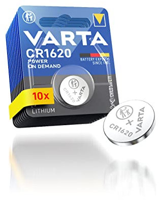 VARTA Batterien Knopfzellen CR1620, 10 Stück, Power on Demand, Lithium, 3V, kindersichere Verpackung, für Smart Home Geräte, Autoschlüssel und weitere Anwendungen [Exklusiv bei Amazon]