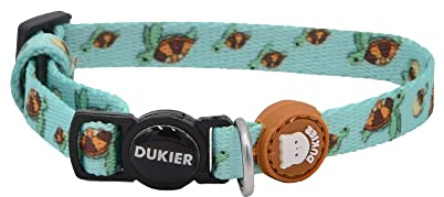 DUKIER - Collar para Gatos, Regulable y Ajustable, Accesorio Mascotas Resistente y con Cierre de Seguridad, Turtle, Talla Única (17-29 cm)