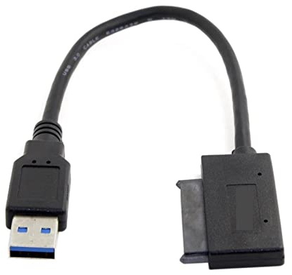 KNOKR USB 3.0 for Micro SATA 7 + 9 16 -Le Lecteur d'angle de 1,8 Pouce de 1,8 Pouce SSD Câble d'adaptateur 10cm câble d'alimentation