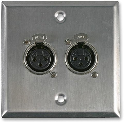 1 plaque murale, 2 prises XLR, plaques murales audiovisuelles et boîtes de sol