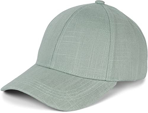 styleBREAKER Unisex Leinen Baseball Cap | Verstellbare 6-Panel Basecap mit gebogenem Schirm | Atmungsaktive Sommer Mütze mit Metallschnalle | Leicht, Bequem & Stilvoll, Farbe:Lindgrün