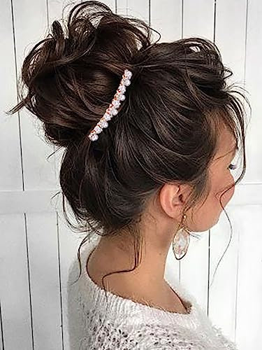 Zoestar Braut Hochzeit Haarkämme Silber Strass Perlen Kopfschmuck Braut Haarschmuck für Frauen und Mädchen