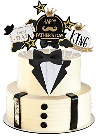 Gyufise 13Pcs Happy Father's Day Cake Toppers Dad Happy Birthday Cake Topper Decorations for Fathers Day Birthday Party Decorations Supplies