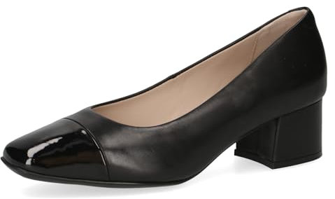 CAPRICE Damen Pumps Kleiner Absatz Elegant, Schwarz (Black Comb), 39 EU