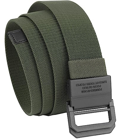 KYEYGWO Unisex Elastischer Gürtel mit Doppelring Schnalle, Einstellbare Stoffgürtel Nylon Arbeitsgürtel Outdoor Stretchgürtel für Herren und Damen