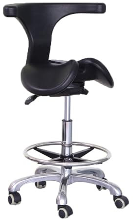 Sattelhocker, Verstellbare Sattelhocker, Stühle Mit Rückenlehne, Ergonomischer Sattelhocker, Drehbar, Rollend, Hydraulisch Verstellbar, Geeignet For Den Innen- Und Außenbereich In Verschiedenen Szenar