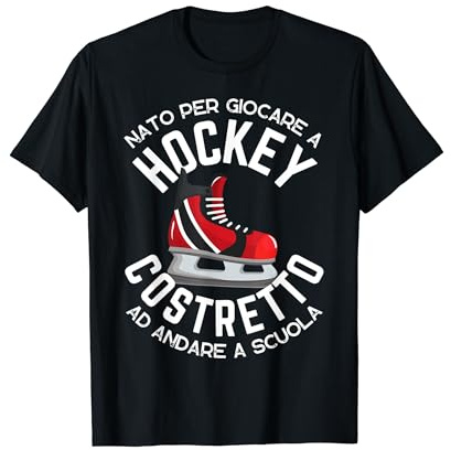 Nato per Giocare a Hockey su Ghiaccio Bambino Divertente Maglietta