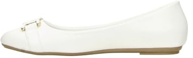 Fitters Iris Ballerinas Damskor Plus Storlek - Stora Damskor, Iris EU 42 43 44 45, White Pu, 43 EU