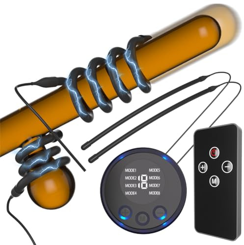 Seckoe Elektro Shock (8 Modi, 19 Intensitätsstufen) Penisringe Hodenringe Stromschlag Fernbedienung Stimulator Cockringe Bondage Elektrostimulation BDSM Sexspielzeug für Frauen Männer Paare
