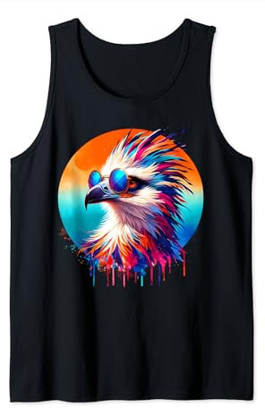 Coole Batik-Sekretär-Sonnenbrille Vogel Illustration Kunst Tank Top