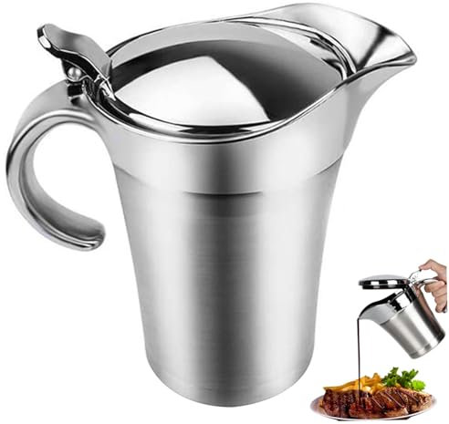 Salsera Aislada Jarra Paraaislada Con Tapa Salsera De Acero Inoxidable De 750 Ml Jarra Térmica Parade Doble Pared Salsera Con Asa Paranatillas