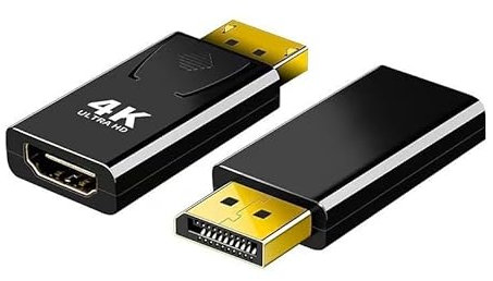 eppfun Adattatore Display Port HDMI 4K, DP to HDMI (Maschio to Femmina) Convertitore, Convertitore con audio per TV/PC/Monitor/Proiettori/Portatili e Altri, 2-Pezzi