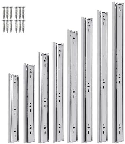 Meisax Kugelauszug 2er Set (1 Paar) Schubladenschienen 250 mm Nut Schubladenauszug - Schienen für Schubladen - Schubladen Schienensystem - Teilauszug Schubladen hochwertig - leicht anzubringen (450mm)
