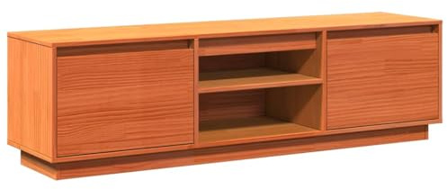 vidaXL TV-Schrank Wachsbraun 140x35x40 cm Massivholz Kiefer