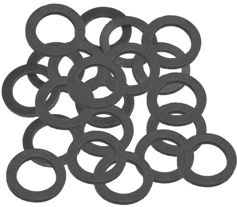 PATIKIL M16 Rubber Flat Washer, 20 Pack 16mm ID 24mm OD 2mm Thick Sealing Spacer Gasket Ring for Faucet Pipe Water Hose Fastener Bolt, Black