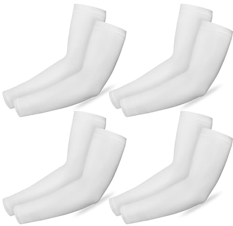 MR.R Sublimation Blanks Cooling Arm Sleeves 4 Pairs for Men Women,Compression Sleeves to Cover Arms for Men Working,Sun Sleeves for Men UV Protection 4 pairs