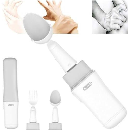 Cuillère Intelligente, Cuillère Parkinson for Tremblements des Mains, Couverts for L'arthrite, Cuillère Et Fourchette Fixes avec Auto-stabilisation Intelligente, Aide À L'alimentation