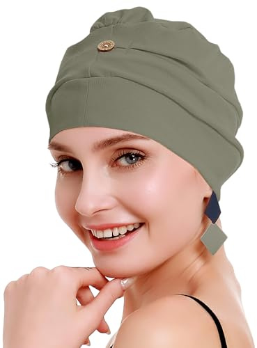 osvyo Baumwoll Chemo Kopfbedeckung für Damen mit Krebs und Haarausfall, Mütze aus Baumwolle, Leichte Kopfbedeckung, Versiegelte Verpackung