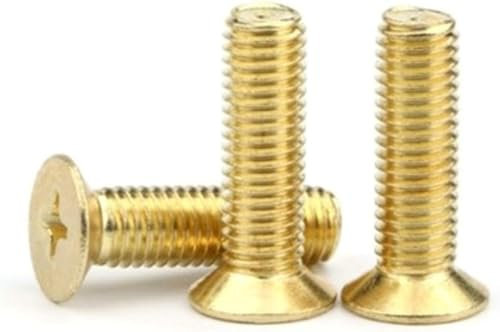 CPCPC Schrauben, Kreuzschrauben, selbstschneidende Schrauben, 100 Stück M4 M5 M6 Messing-Kreuzschlitz-Maschinenschrauben mit flachem Senkkopf (20 mm M5)