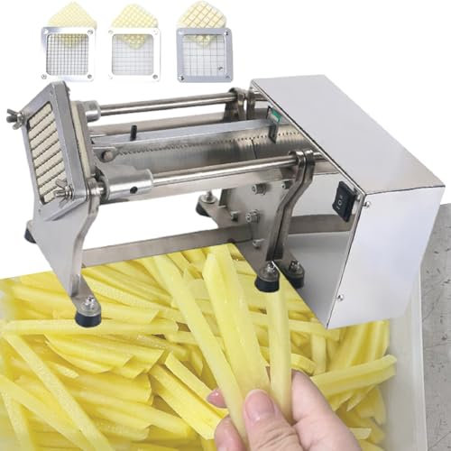 Electric Vegetable Cutter，French Fry Potato Cutter Machine, Electric Cutting Slicer Chipper, Stainless Steel for Commercial Industrial Kitchen Restaurant Use,110V