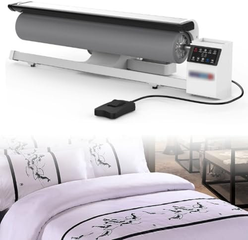 XCSCUK Presse à Vapeur à Rouleau Rotatif, Machine à Repasser à Vapeur Continue, pour draps, taies d'oreiller, Serviettes et draps Plats
