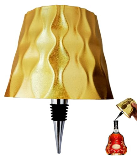 Generico Lampada per Bottiglia, Lampada per Bottiglia Senza Fili Lampade da Tavolo a Bottiglia Ricaricabile con Controllo Tattile, 3 Colori Dimmerabili per Casa, Bar e Ristoranti (Oro)