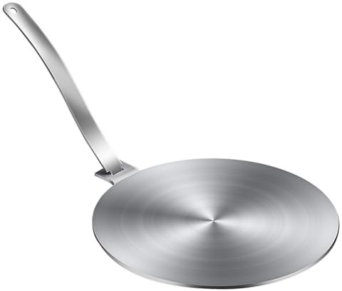 Adattatore Piano Induzione, Piastra Termica Per Induzione Acciaio Inox 430, Manico Amovibile - Diffusore Calore/Scongelamento Per Piani Cottura (22.7x20cm O 26.8x24cm)